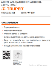 Cargar imagen en el visor de la galería, Aceite aflojatodo en aerosol, 110 ml
